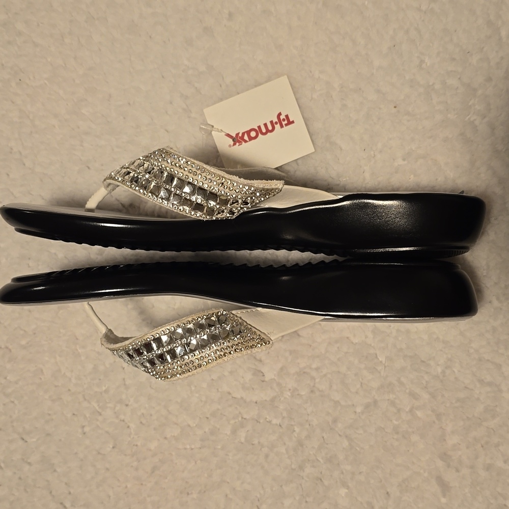 Toscanella White and Rhinestone Sandals - Picture 7 of 11